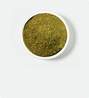 La ciotola bianca con kratom rosso